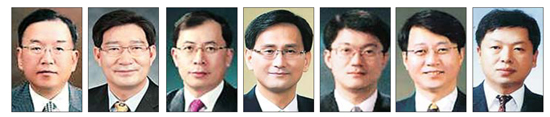 왼쪽부터 이명재, 오광수, 박민표, 이창재, 김진모, 김영준, 공상훈