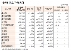 [데이터로 보는 증시]유형별 펀드 자금 동향(10월 4일)